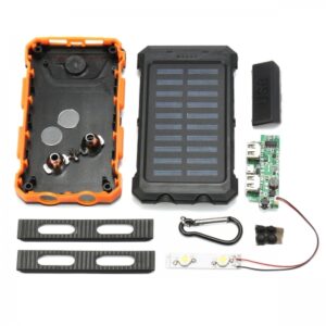 POWER BANK CASE 20000MAH DUAL USB OUTPUT DIY SOLAR WITH LED LIGHT CAMPASS